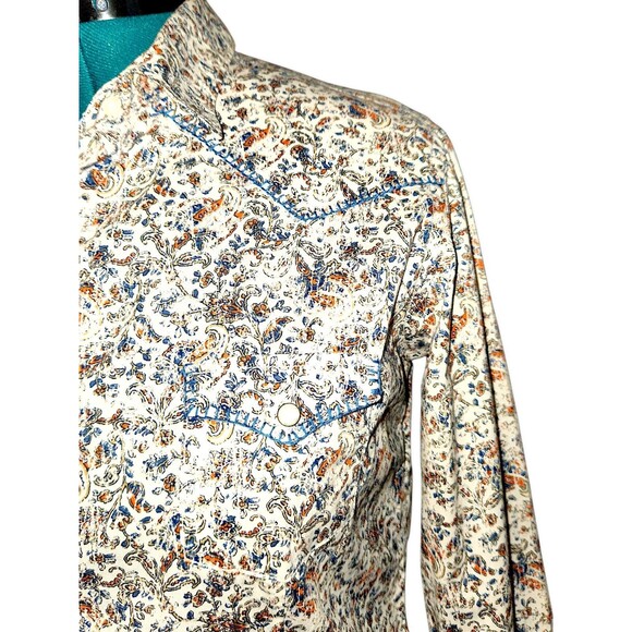 Vintage Panhandle Slim Floral Paisley Western Shirt with Pearl Snaps Size M - Picture 4 of 7